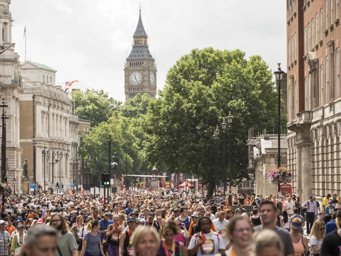 Runners after the Saucony London 10K with Big Ben in the background