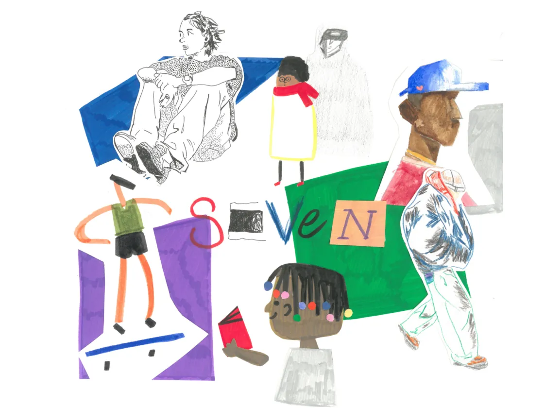 Seven image handdrawn