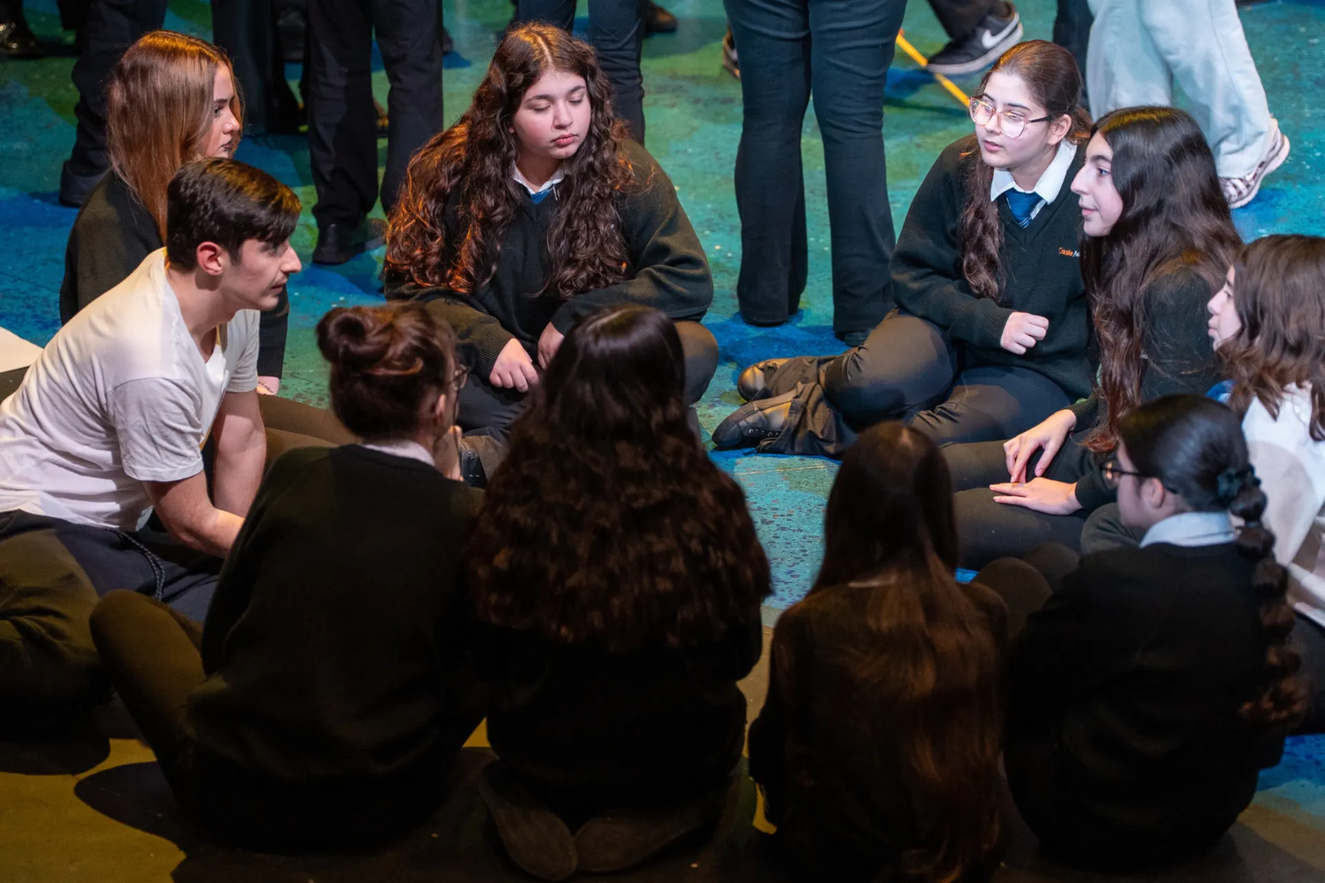 Students participate in workshop with Chickenshed staff leading